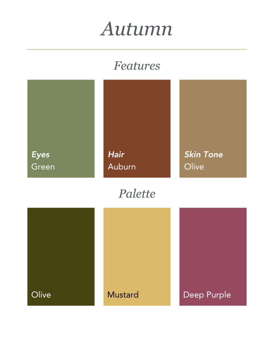 Autumn colour analysis palette