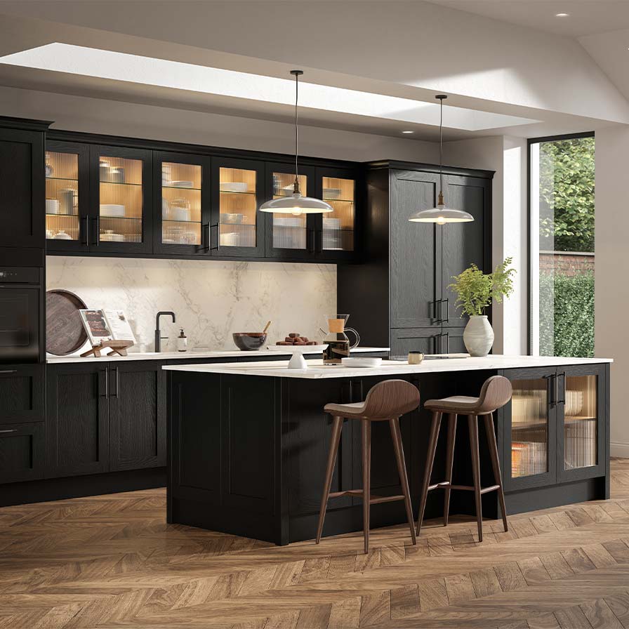 Black shaker kitchen