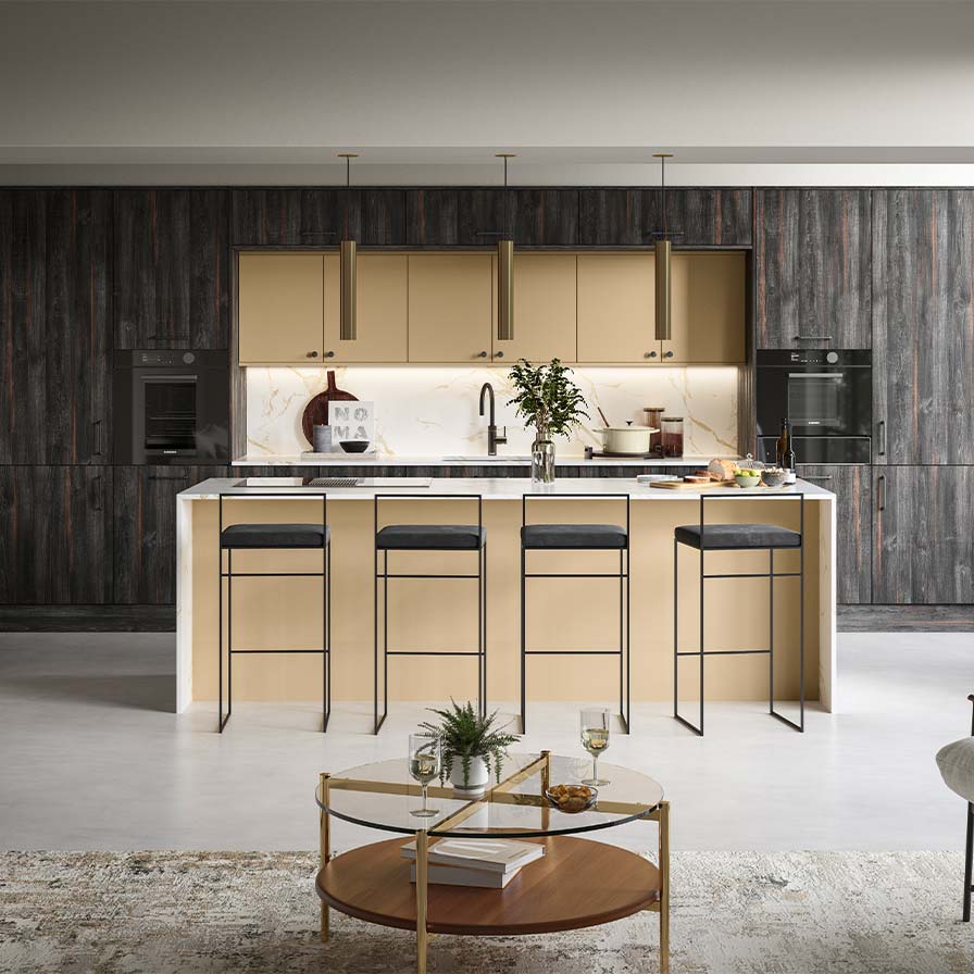 Eclectic Modern Kitchen in Yellow and Oak