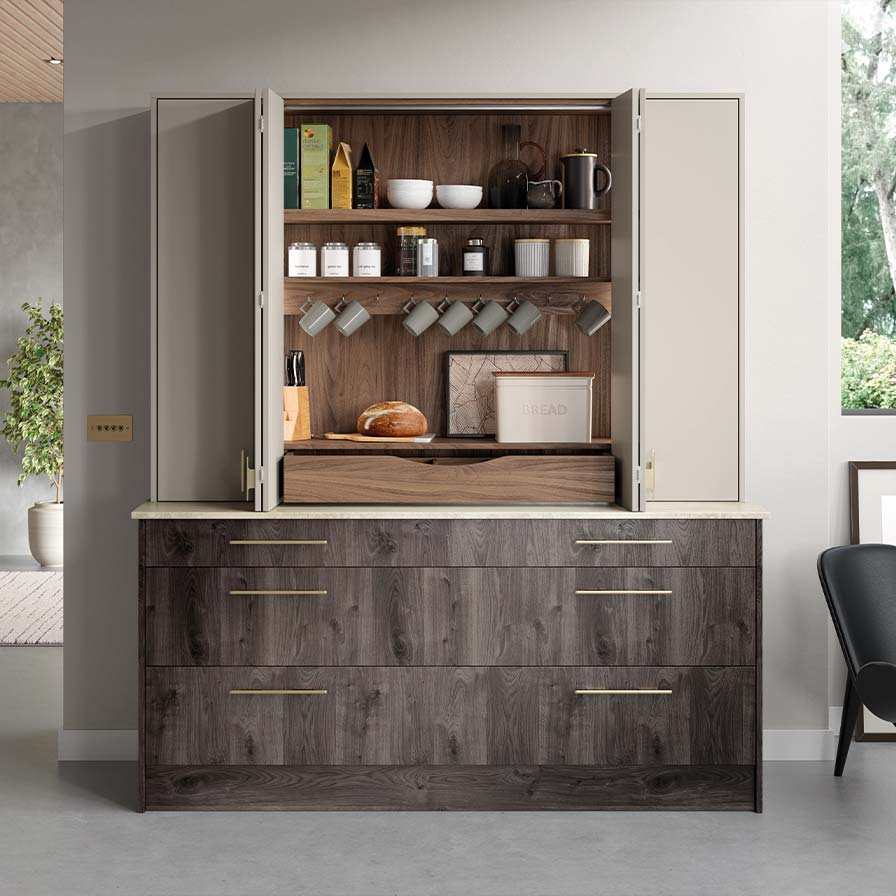 Luxury modern kitchen with a breakfast dresser unit