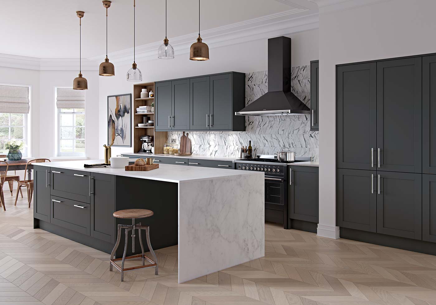 dark and grey kitchen design