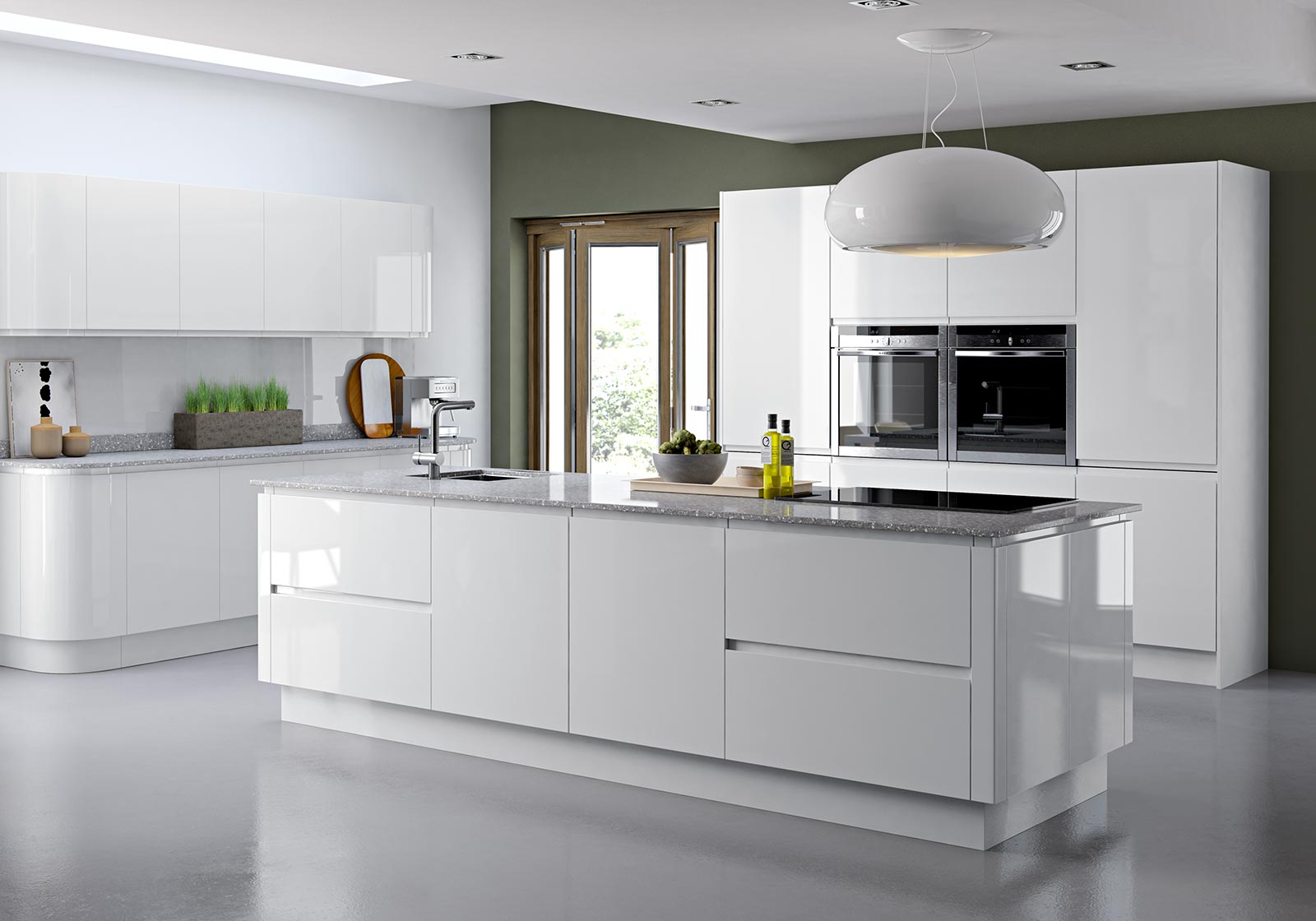 High Gloss Kitchens, White & Grey Gloss Kitchen Units