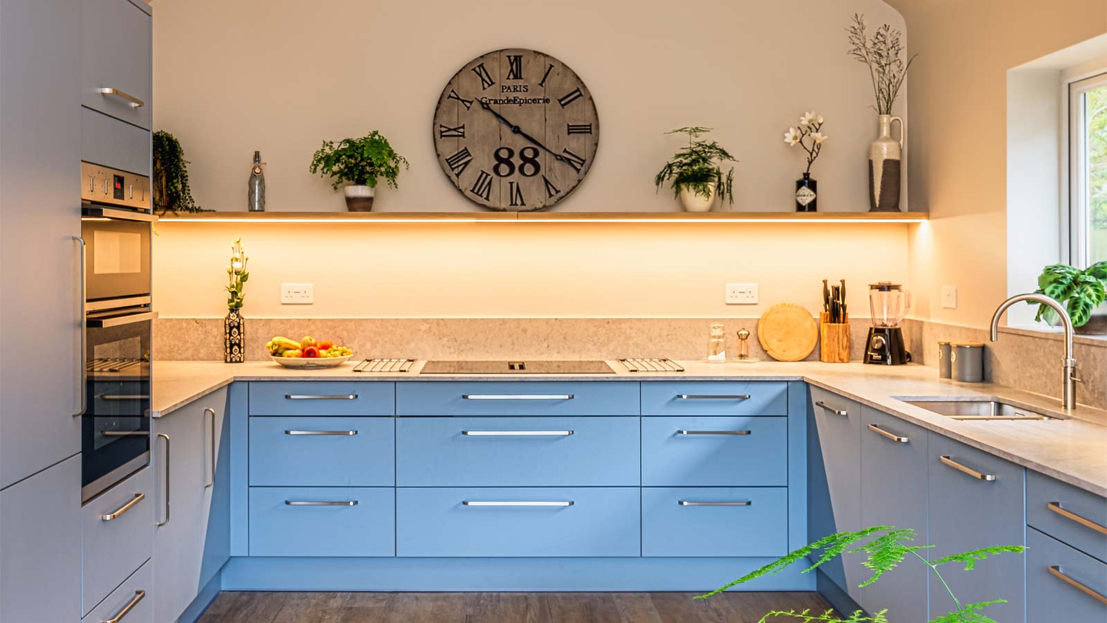 A pastel kitchen designed for a colour analysis summer palette