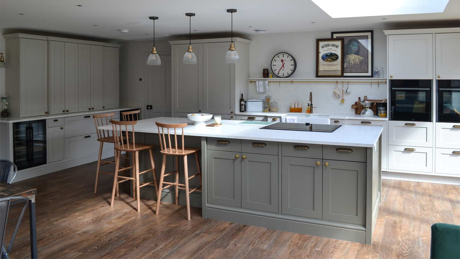 Kitchen island with dining space