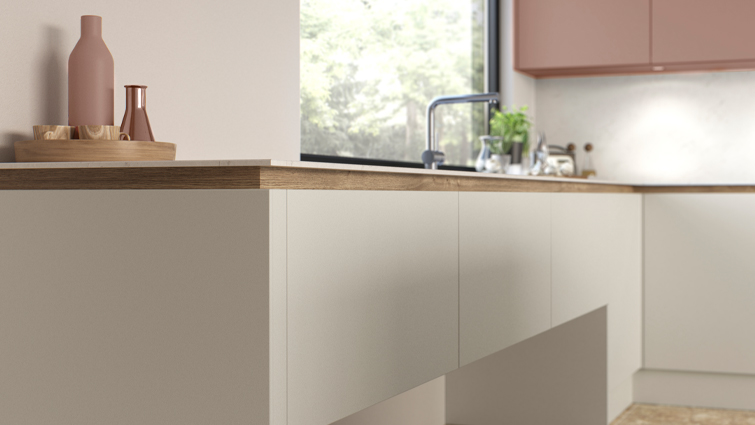 A contemporary rustic kitchen full of natural earthy kitchen features