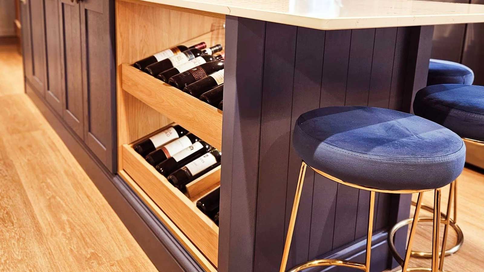 A wine drawer in a Victorian terrace house, showing old-money interior design